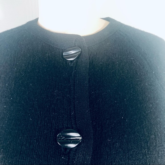 Vintage Lambswool Blend Cardigan Black Sweater Size Small-Medium - Picture 5 of 14